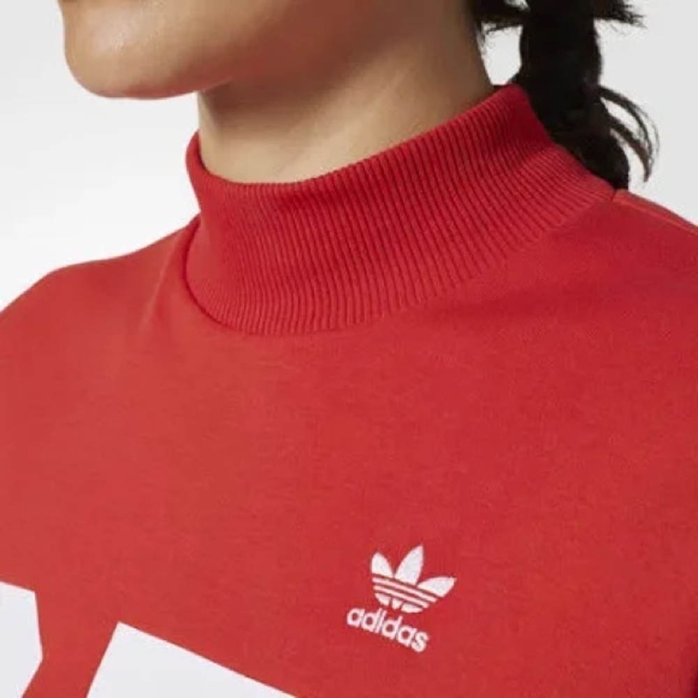 ADIDAS Originals Women’s Bold Age Cropped 100% Cotton Oversized Sweatshirt Sz M - Picture 12 of 15